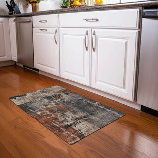 Piper Looms Chantille Abstract ACN1839 Taupe Machine Washable Area Rug Scatter Lifestyle Image Feature