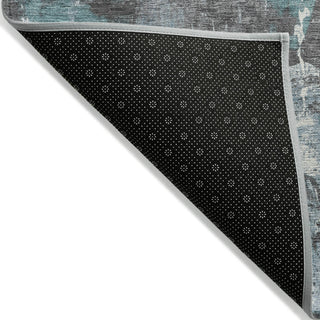 Piper Looms Chantille Abstract ACN1839 Teal Machine Washable Area Rug Backing Image