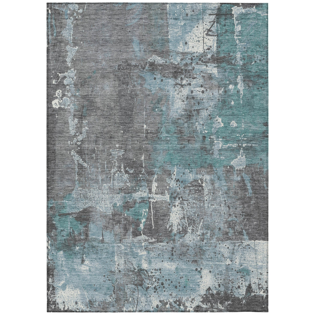 Piper Looms Chantille Abstract ACN1839 Teal Machine Washable Area Rug main image