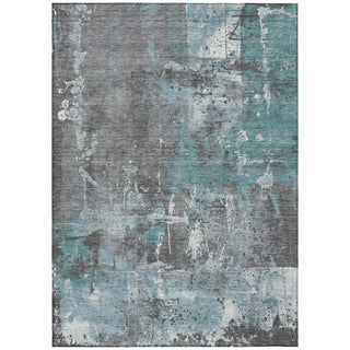 Piper Looms Chantille Abstract ACN1839 Teal Machine Washable Area Rug main image
