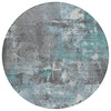 Piper Looms Chantille Abstract ACN1839 Teal Machine Washable Area Rug Round Main Image