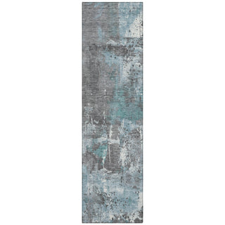 Piper Looms Chantille Abstract ACN1839 Teal Machine Washable Area Rug Runner Main Image