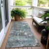 Piper Looms Chantille Abstract ACN1839 Teal Machine Washable Area Rug Runner Outdoor Lifestyle Image Feature