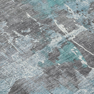 Piper Looms Chantille Abstract ACN1839 Teal Machine Washable Area Rug Swatch Image