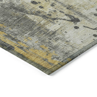 Piper Looms Chantille Abstract ACN1840 Gold Machine Washable Area Rug Corner Image
