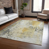 Piper Looms Chantille Abstract ACN1840 Gold Machine Washable Area Rug Lifestyle Image Feature