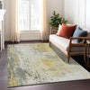 Piper Looms Chantille Abstract ACN1840 Gold Machine Washable Area Rug Lifestyle Image Feature
