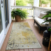 Piper Looms Chantille Abstract ACN1840 Gold Machine Washable Area Rug Runner Outdoor Lifestyle Image Feature