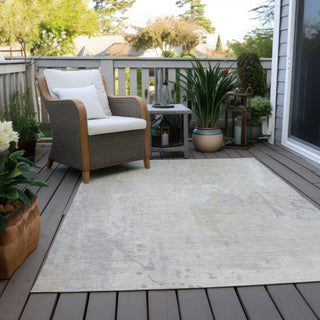 Piper Looms Chantille Abstract ACN1840 Ivory Machine Washable Area Rug Outdoor Lifestyle Image Feature