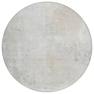 Piper Looms Chantille Abstract ACN1840 Ivory Machine Washable Area Rug Round Main Image