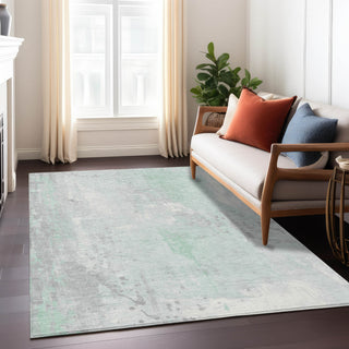 Piper Looms Chantille Abstract ACN1840 Mint Machine Washable Area Rug Lifestyle Image Feature