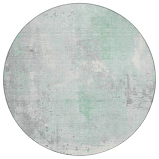 Piper Looms Chantille Abstract ACN1840 Mint Machine Washable Area Rug Round Main Image