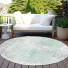 Piper Looms Chantille Abstract ACN1840 Mint Machine Washable Area Rug Round Outdoor Lifestyle Image Feature