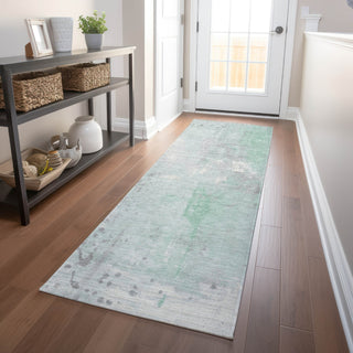 Piper Looms Chantille Abstract ACN1840 Mint Machine Washable Area Rug Runner Lifestyle Image Feature
