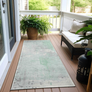 Piper Looms Chantille Abstract ACN1840 Mint Machine Washable Area Rug Runner Outdoor Lifestyle Image Feature