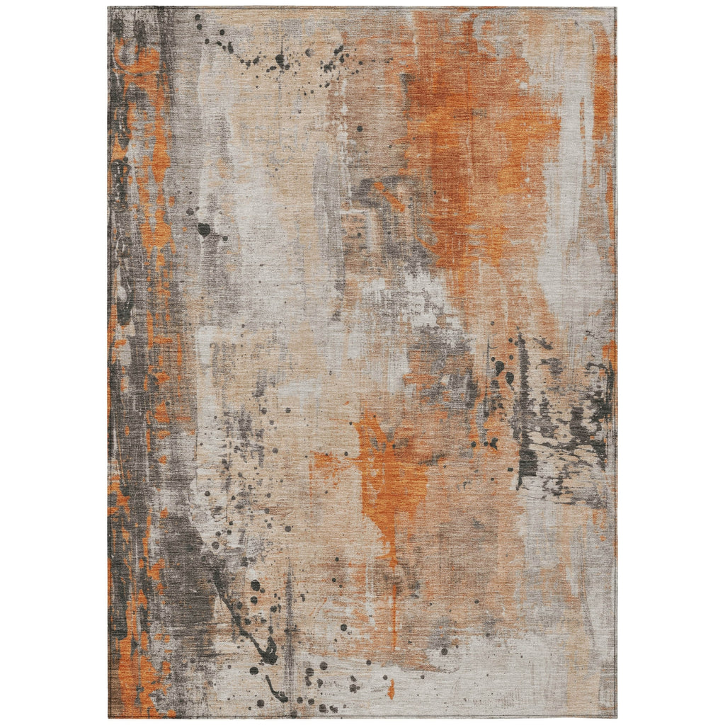 Piper Looms Chantille Abstract ACN1840 Orange Machine Washable Area Rug main image