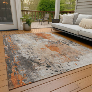 Piper Looms Chantille Abstract ACN1840 Orange Machine Washable Area Rug Outdoor Lifestyle Image Feature