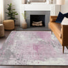 Piper Looms Chantille Abstract ACN1840 Pink Machine Washable Area Rug Lifestyle Image Feature