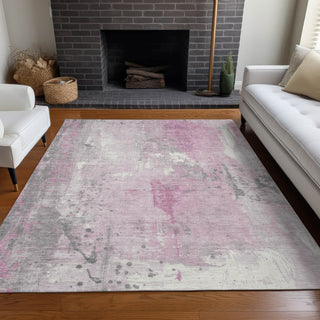 Piper Looms Chantille Abstract ACN1840 Pink Machine Washable Area Rug Lifestyle Image Feature
