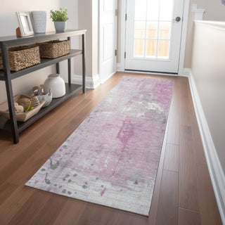 Piper Looms Chantille Abstract ACN1840 Pink Machine Washable Area Rug Runner Lifestyle Image Feature