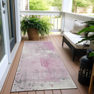 Piper Looms Chantille Abstract ACN1840 Pink Machine Washable Area Rug Runner Outdoor Lifestyle Image Feature
