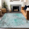Piper Looms Chantille Abstract ACN1840 Teal Machine Washable Area Rug Lifestyle Image Feature