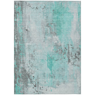 Piper Looms Chantille Abstract ACN1840 Teal Machine Washable Area Rug main image
