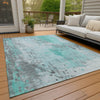 Piper Looms Chantille Abstract ACN1840 Teal Machine Washable Area Rug Outdoor Lifestyle Image Feature