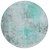 Piper Looms Chantille Abstract ACN1840 Teal Machine Washable Area Rug Round Main Image
