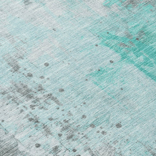 Piper Looms Chantille Abstract ACN1840 Teal Machine Washable Area Rug Swatch Image