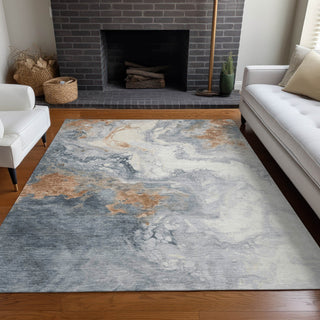 Piper Looms Chantille Abstract ACN1841 Gray Machine Washable Area Rug Lifestyle Image Feature