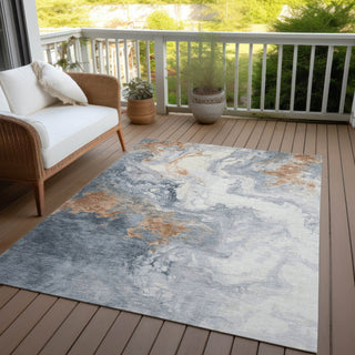 Piper Looms Chantille Abstract ACN1841 Gray Machine Washable Area Rug Outdoor Lifestyle Image Feature