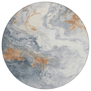 Piper Looms Chantille Abstract ACN1841 Gray Machine Washable Area Rug Round Main Image