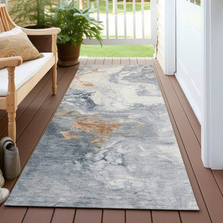 Piper Looms Chantille Abstract ACN1841 Gray Machine Washable Area Rug Runner Outdoor Lifestyle Image Feature