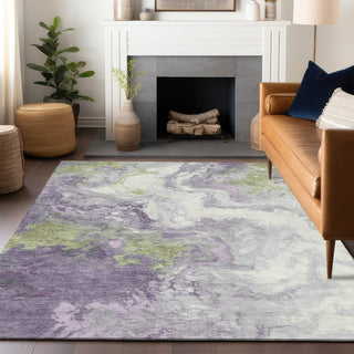 Piper Looms Chantille Abstract ACN1841 Lavender Machine Washable Area Rug Lifestyle Image Feature