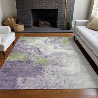 Piper Looms Chantille Abstract ACN1841 Lavender Machine Washable Area Rug Lifestyle Image Feature