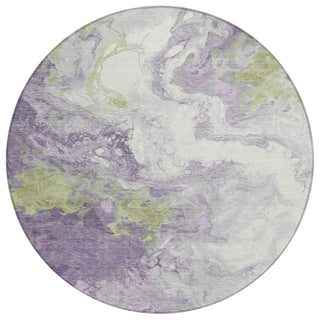 Piper Looms Chantille Abstract ACN1841 Lavender Machine Washable Area Rug Round Main Image