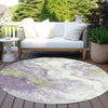 Piper Looms Chantille Abstract ACN1841 Lavender Machine Washable Area Rug Round Outdoor Lifestyle Image Feature