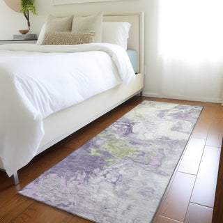 Piper Looms Chantille Abstract ACN1841 Lavender Machine Washable Area Rug Runner Lifestyle Image Feature