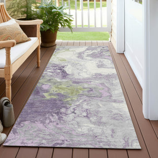 Piper Looms Chantille Abstract ACN1841 Lavender Machine Washable Area Rug Runner Outdoor Lifestyle Image Feature