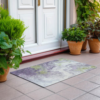 Piper Looms Chantille Abstract ACN1841 Lavender Machine Washable Area Rug Scatter Outdoor Lifestyle Image Feature