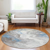 Piper Looms Chantille Abstract ACN1841 Taupe Machine Washable Area Rug Round Lifestyle Image Feature