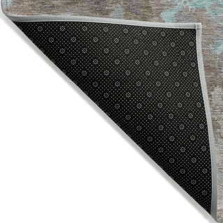 Piper Looms Chantille Abstract ACN1841 Teal Machine Washable Area Rug Backing Image