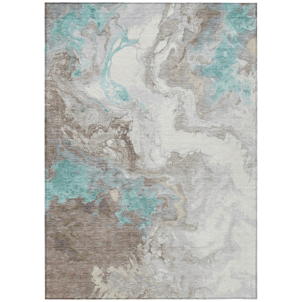 Piper Looms Chantille Abstract ACN1841 Teal Machine Washable Area Rug main image