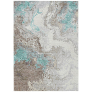 Piper Looms Chantille Abstract ACN1841 Teal Machine Washable Area Rug main image