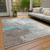 Piper Looms Chantille Abstract ACN1841 Teal Machine Washable Area Rug Outdoor Lifestyle Image Feature