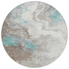 Piper Looms Chantille Abstract ACN1841 Teal Machine Washable Area Rug Round Main Image