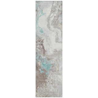 Piper Looms Chantille Abstract ACN1841 Teal Machine Washable Area Rug Runner Main Image
