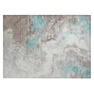 Piper Looms Chantille Abstract ACN1841 Teal Machine Washable Area Rug Scatter Main Image