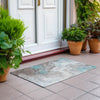Piper Looms Chantille Abstract ACN1841 Teal Machine Washable Area Rug Scatter Outdoor Lifestyle Image Feature
